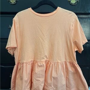 Coral Ruffle Top